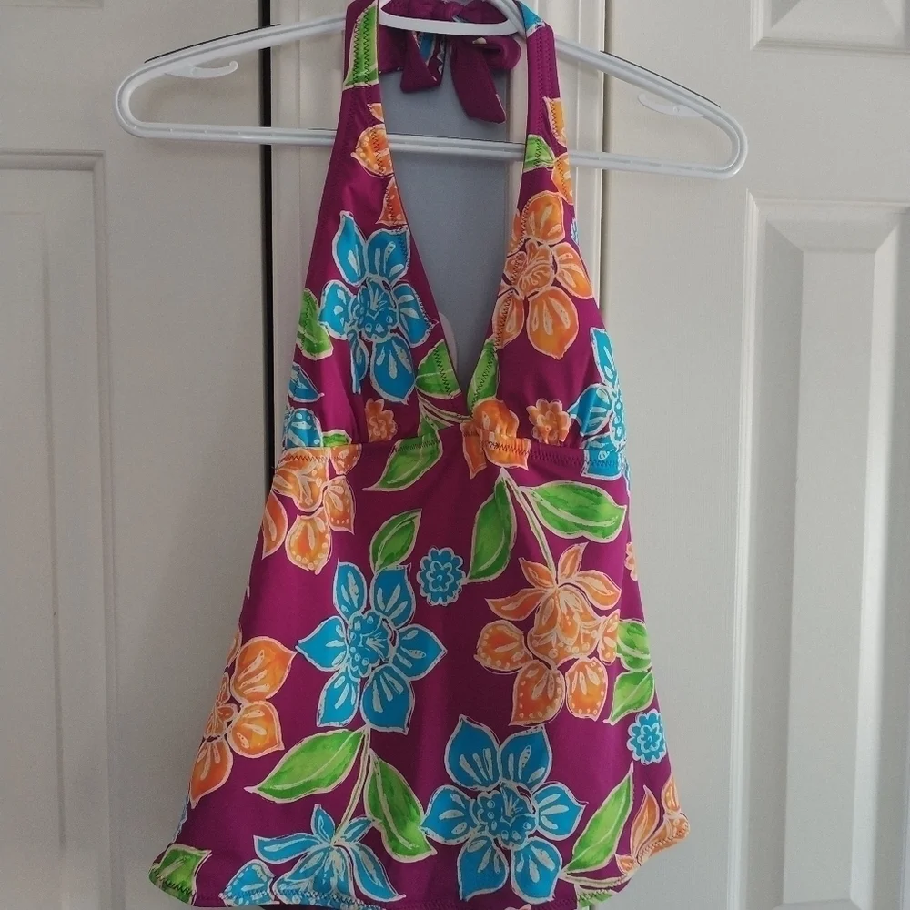 Chadwick's Floral Two Piece Tankini Skirted Bathing Suit 8 - Picture 12 of 12